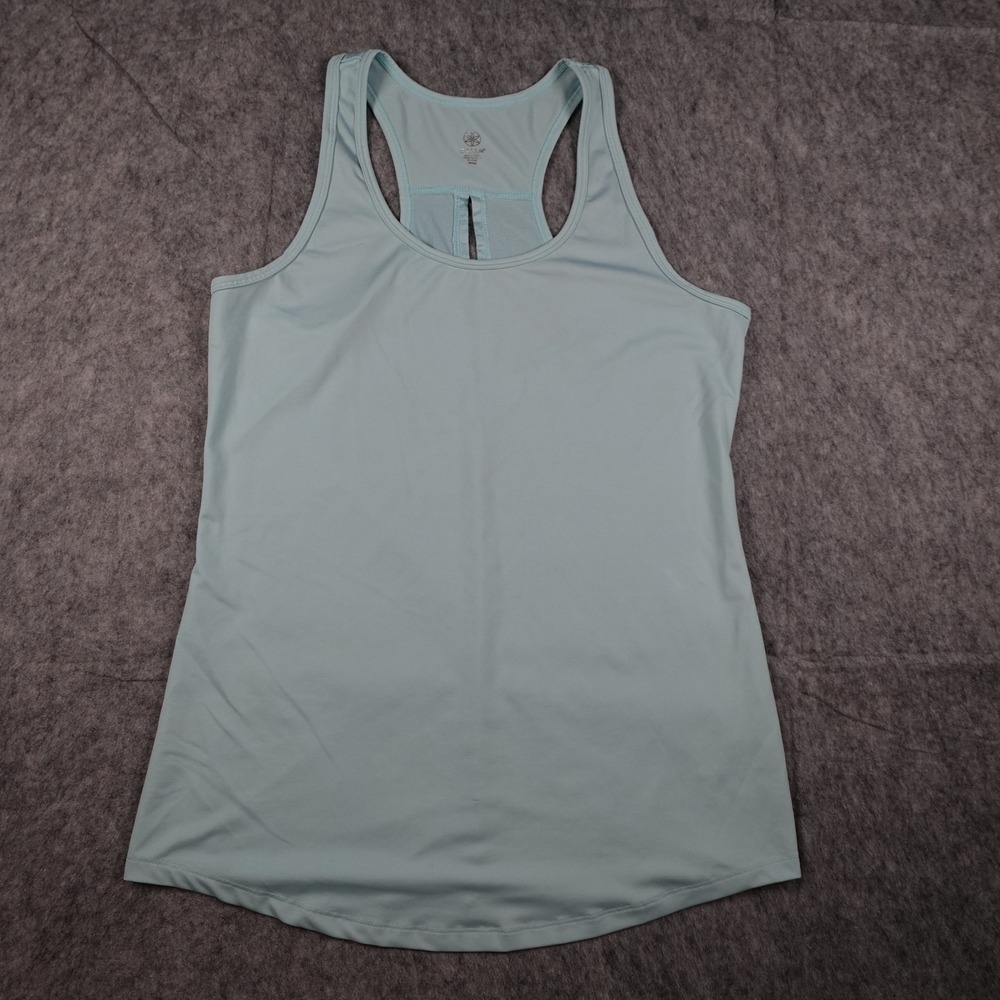 Gaiam Top Women Medium Blue‎ Racerback Keyhole Mesh Back Activewear Run Gym